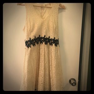 Black and white lace dress